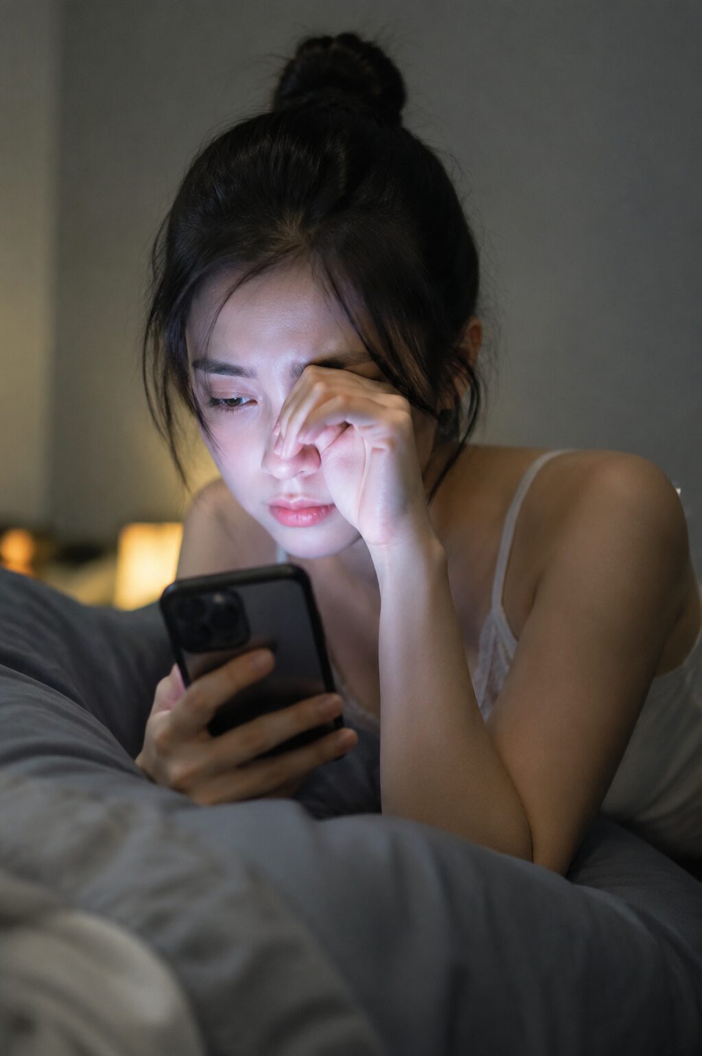 习惯性熬夜刷手机加重眼部不适